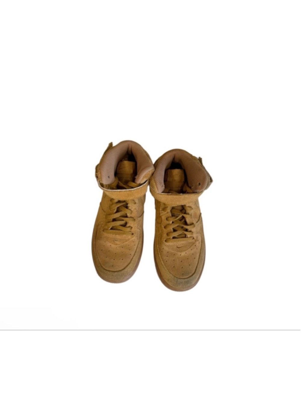 Nike Kids Force 1 Mid Wheat Suede Gum Soles [859337-701] Size 2Y - Picture 7 of 8